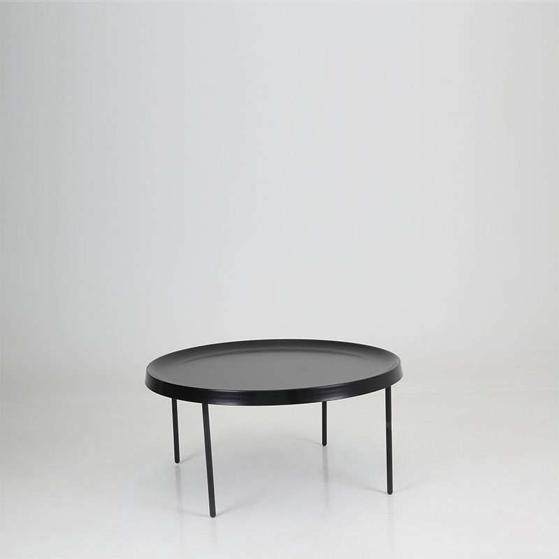 שולחן סלוני עגול בצבע שחור