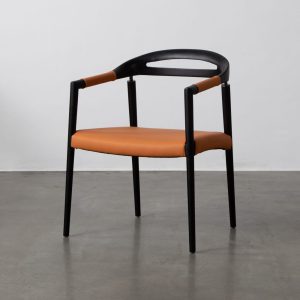 כורסא מילי C101 כתום עץ אלון שחור